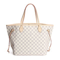 Louis Vuitton N51107 Neverfull MM Shoulder Bag Damier Azur Canvas