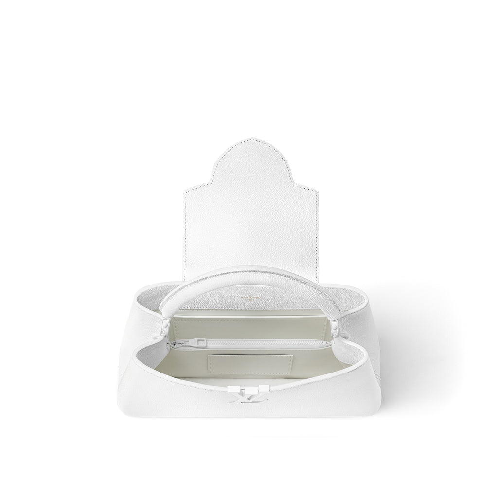 Louis Vuitton M23948 Capucines East-West MM Optic White