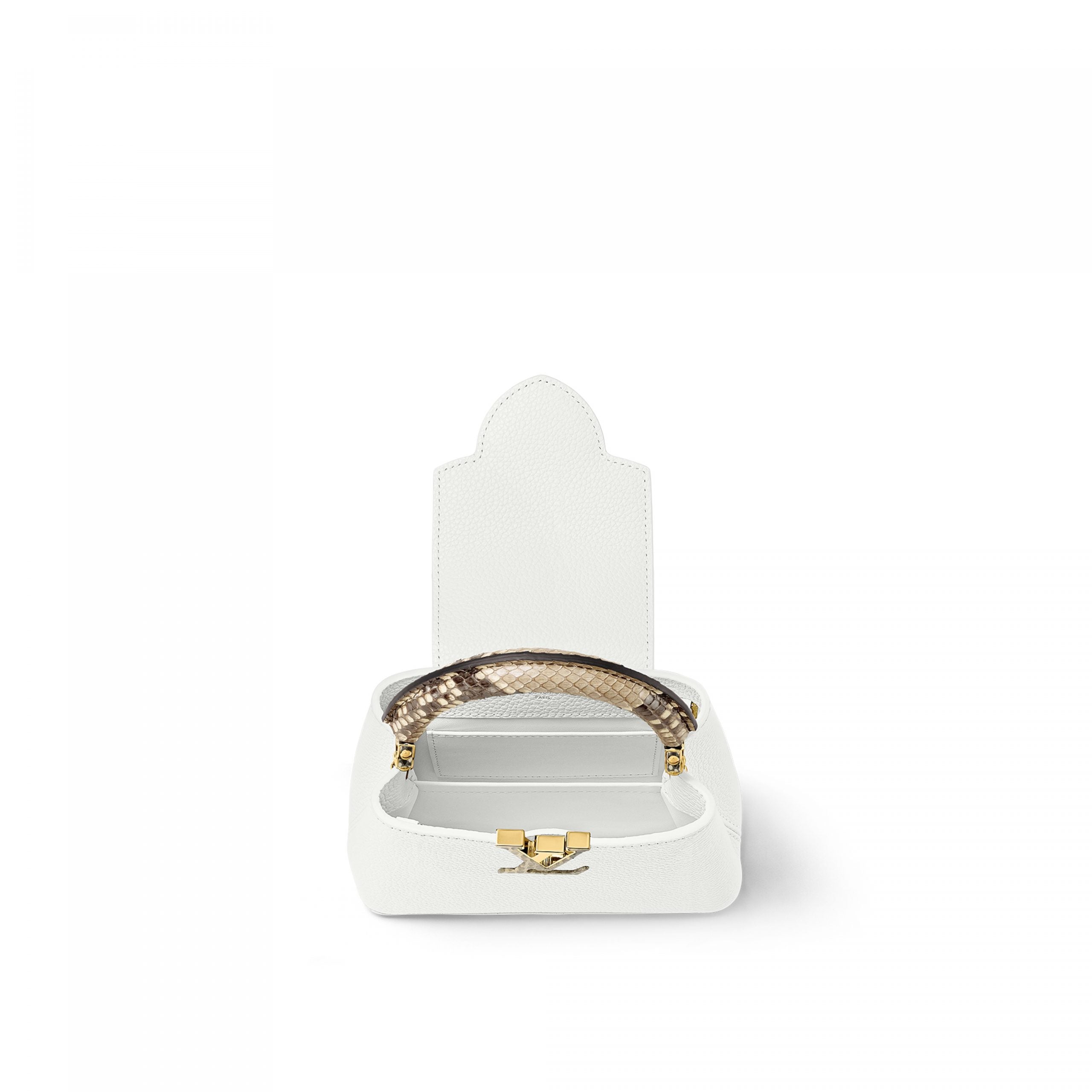Louis Vuitton N98477 Capucines Mini Python Snow White