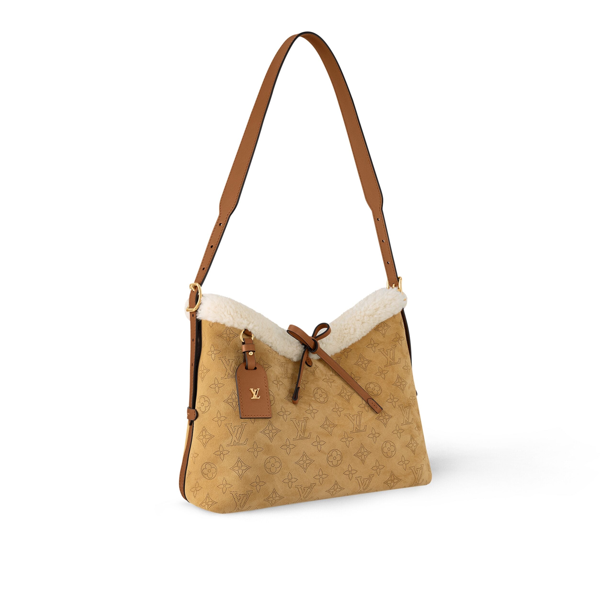 Louis Vuitton LV Ski M11843 CarryAll PM Mahina Suede Beige