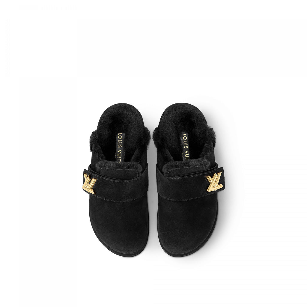 Louis Vuitton Flight Mode LV Cosy Flat Comfort Clog Black 1AC6ZI
