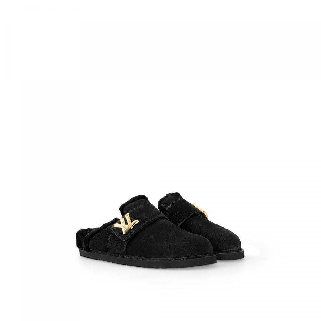 Louis Vuitton Flight Mode LV Cosy Flat Comfort Clog Black 1AC6ZI