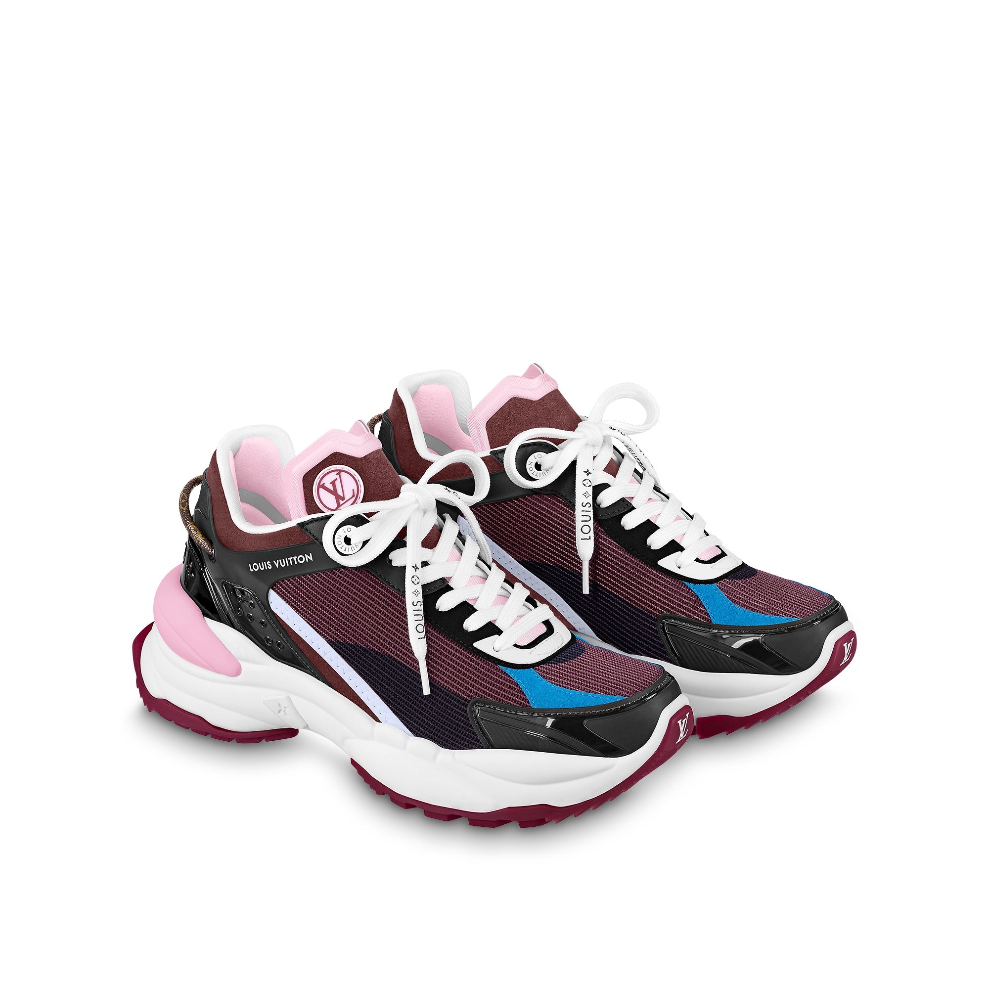 Louis Vuitton LV Run 55 Sneaker Monogram Flower Bordeaux Red 1A9H59