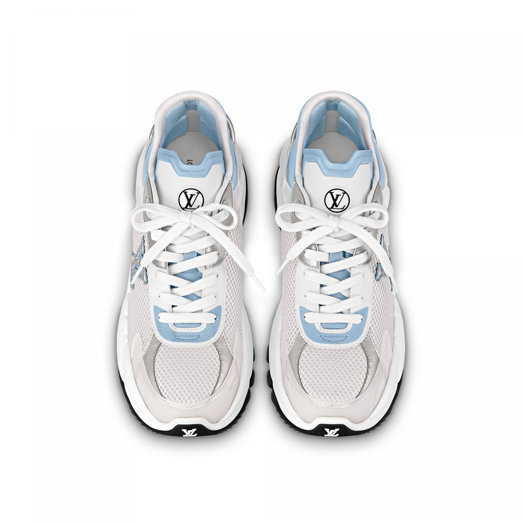 Louis Vuitton LV Run 55 Sneaker Monogram Flowers Blue 1ABVIR