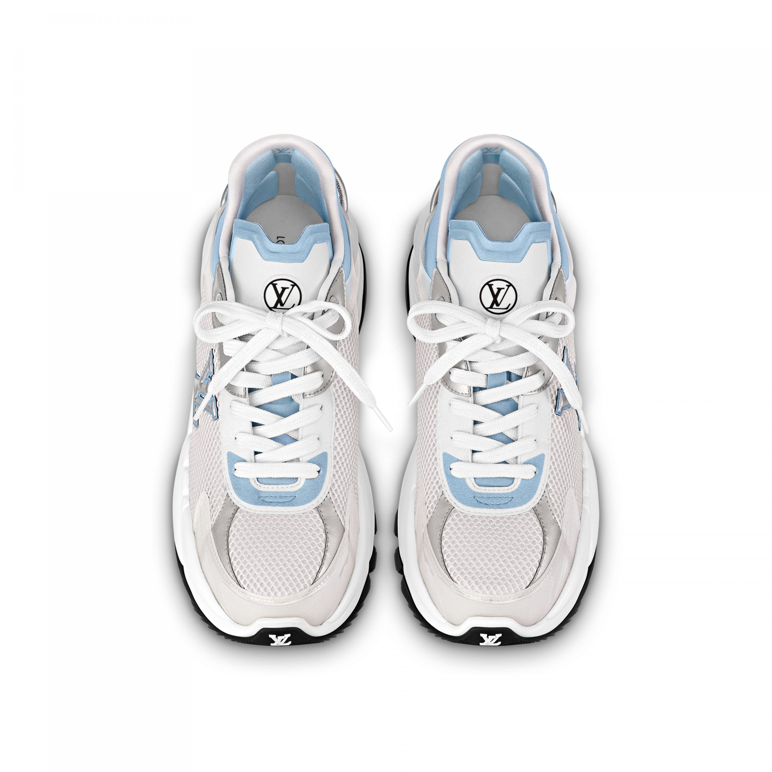 Louis Vuitton LV Run 55 Sneaker Monogram Flowers Blue 1ABVIR
