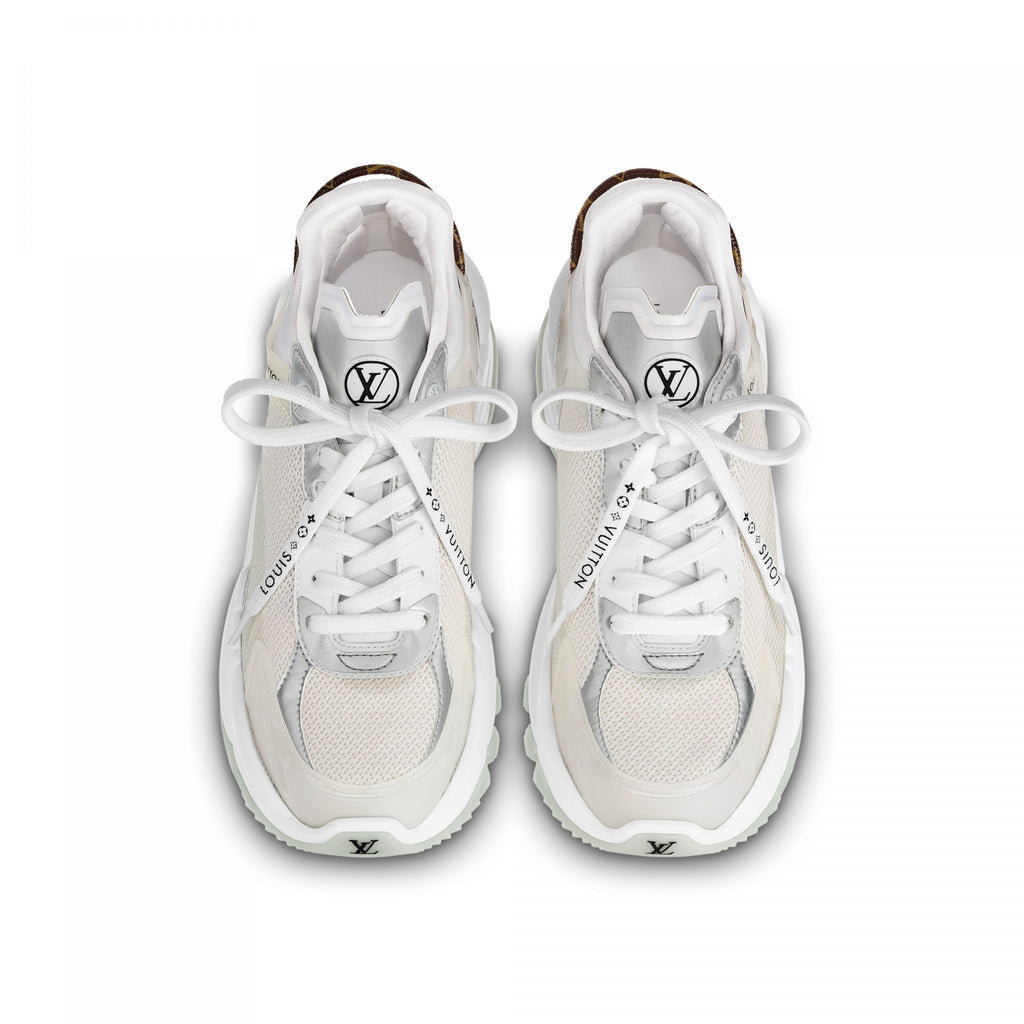 Louis Vuitton LV Run 55 Sneaker Monogram Flowers Silver 1AAVGI