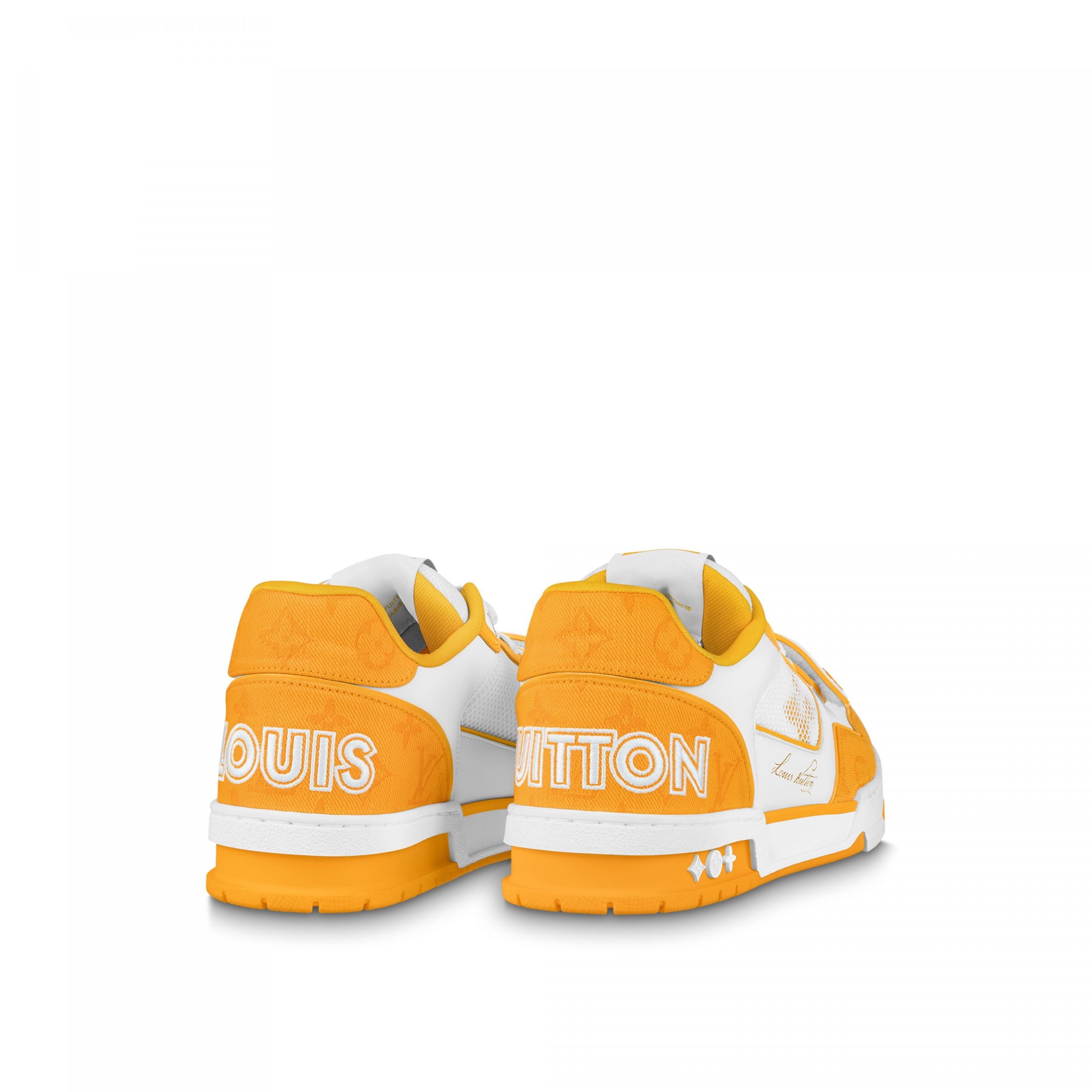 Louis Vuitton LV Trainer Sneaker Velcro strap Monogram denim Yellow 1A9ZD4