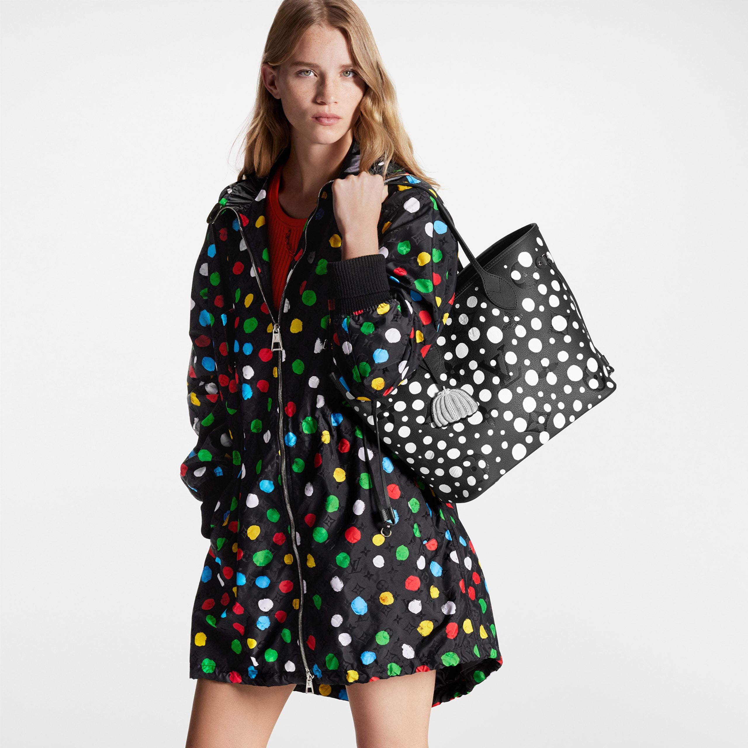 Louis Vuitton LV x YK Neverfull MM M46390 Black white