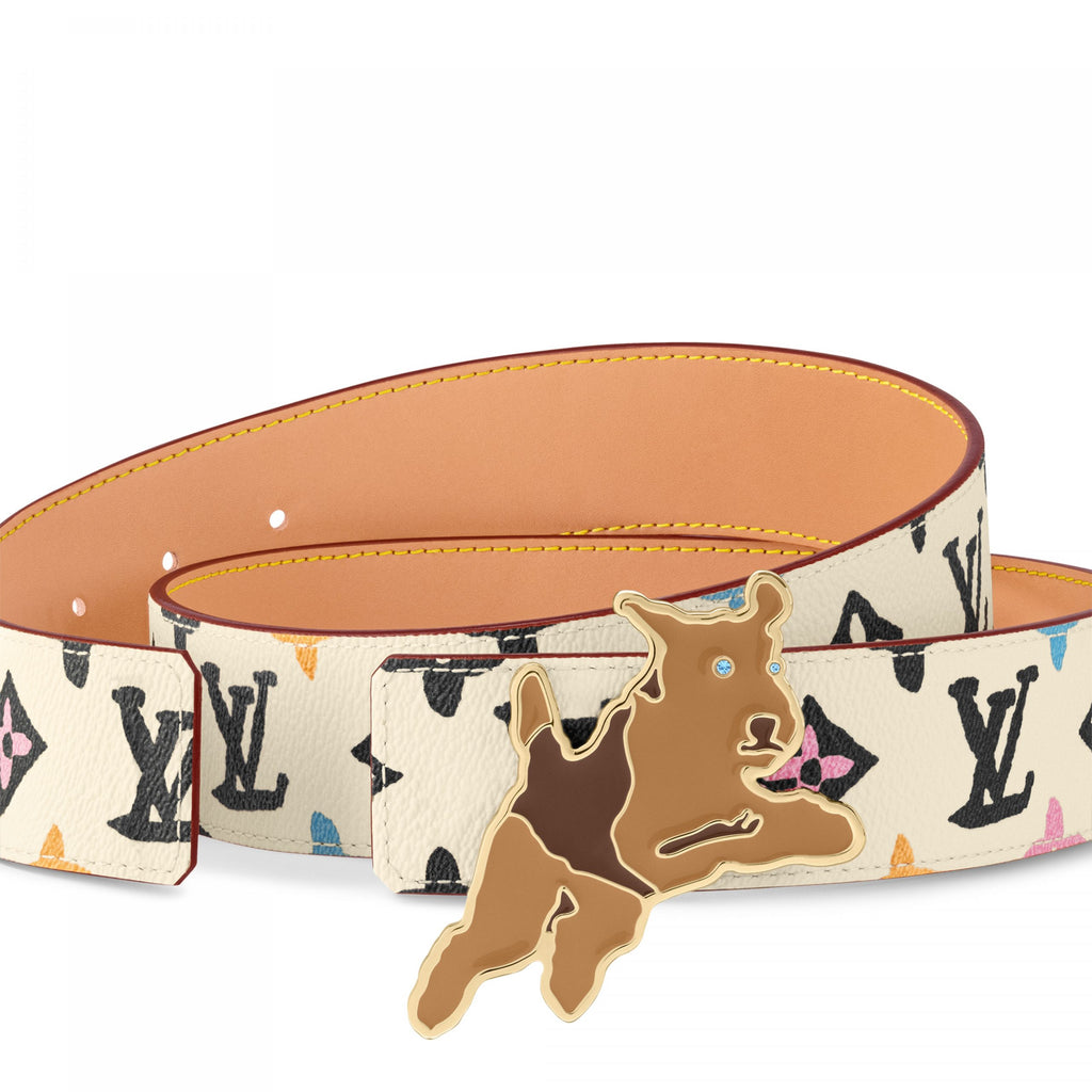 Louis Vuitton X Tyler M8650T Monogram Craggy 40mm Reversible Belt Cream