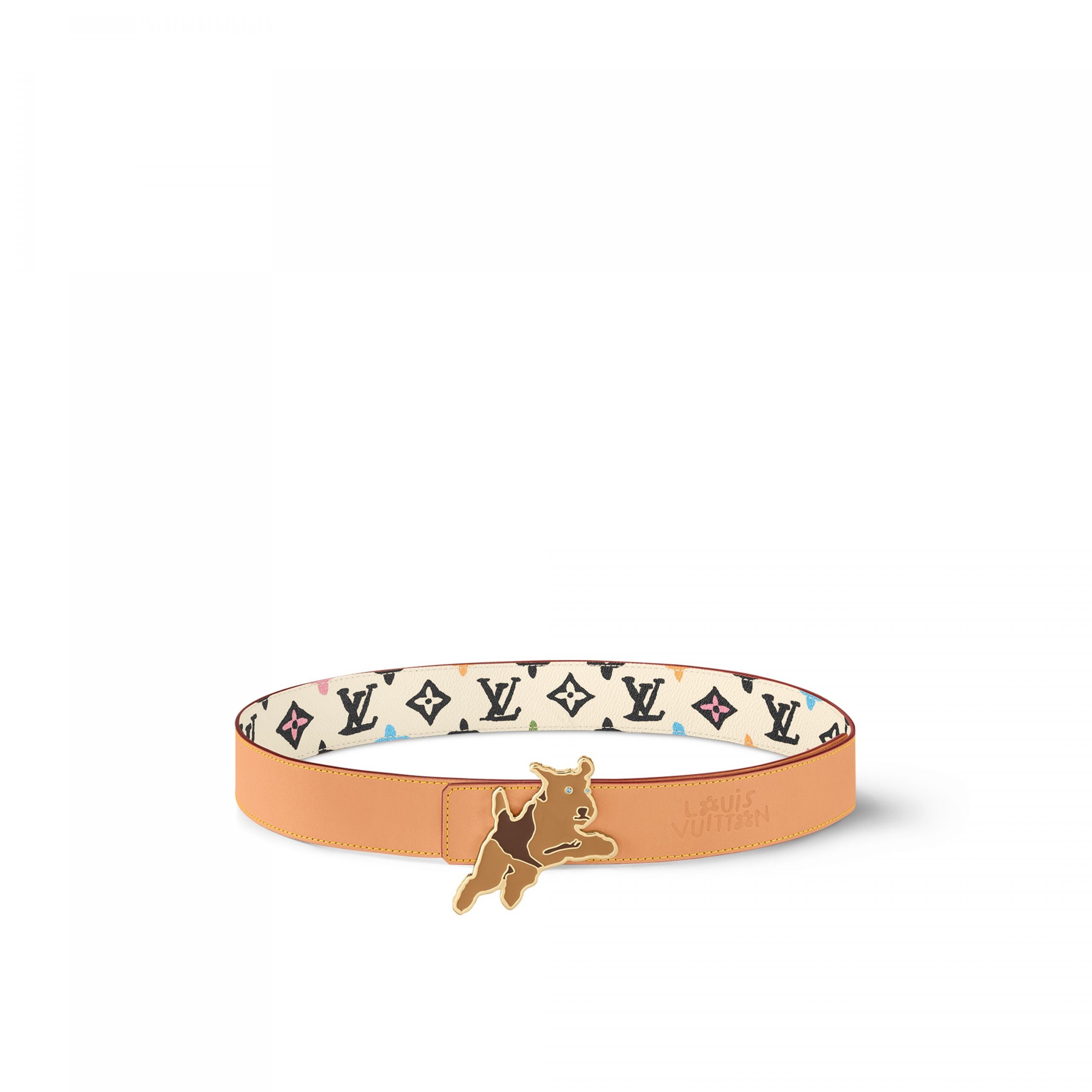 Louis Vuitton X Tyler M8650T Monogram Craggy 40mm Reversible Belt Cream