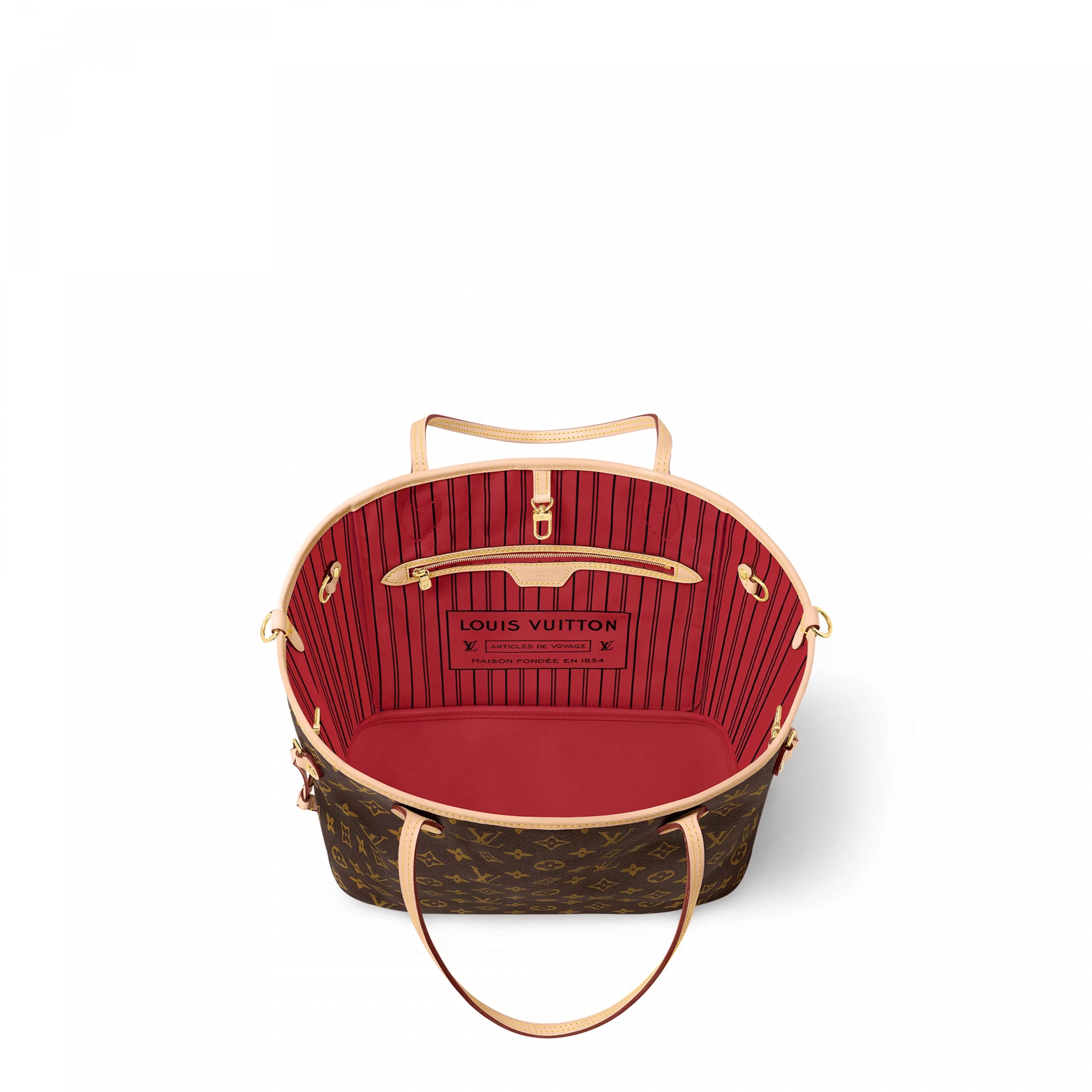 Louis Vuitton M12096 Neverfull Bandoulière Inside Out MM Monogram/Rouge Sari