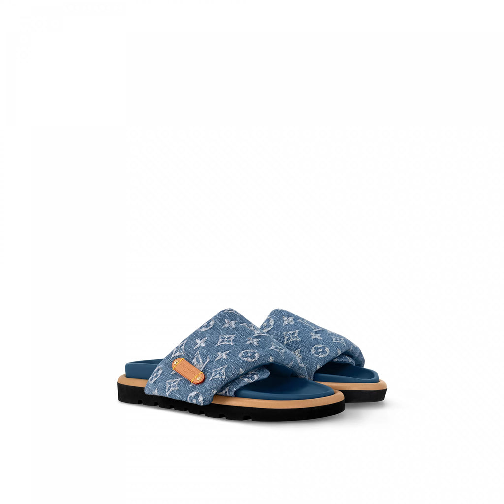 Louis Vuitton 1ACJVH Pool Pillow Flat Comfort Mule enim Blue