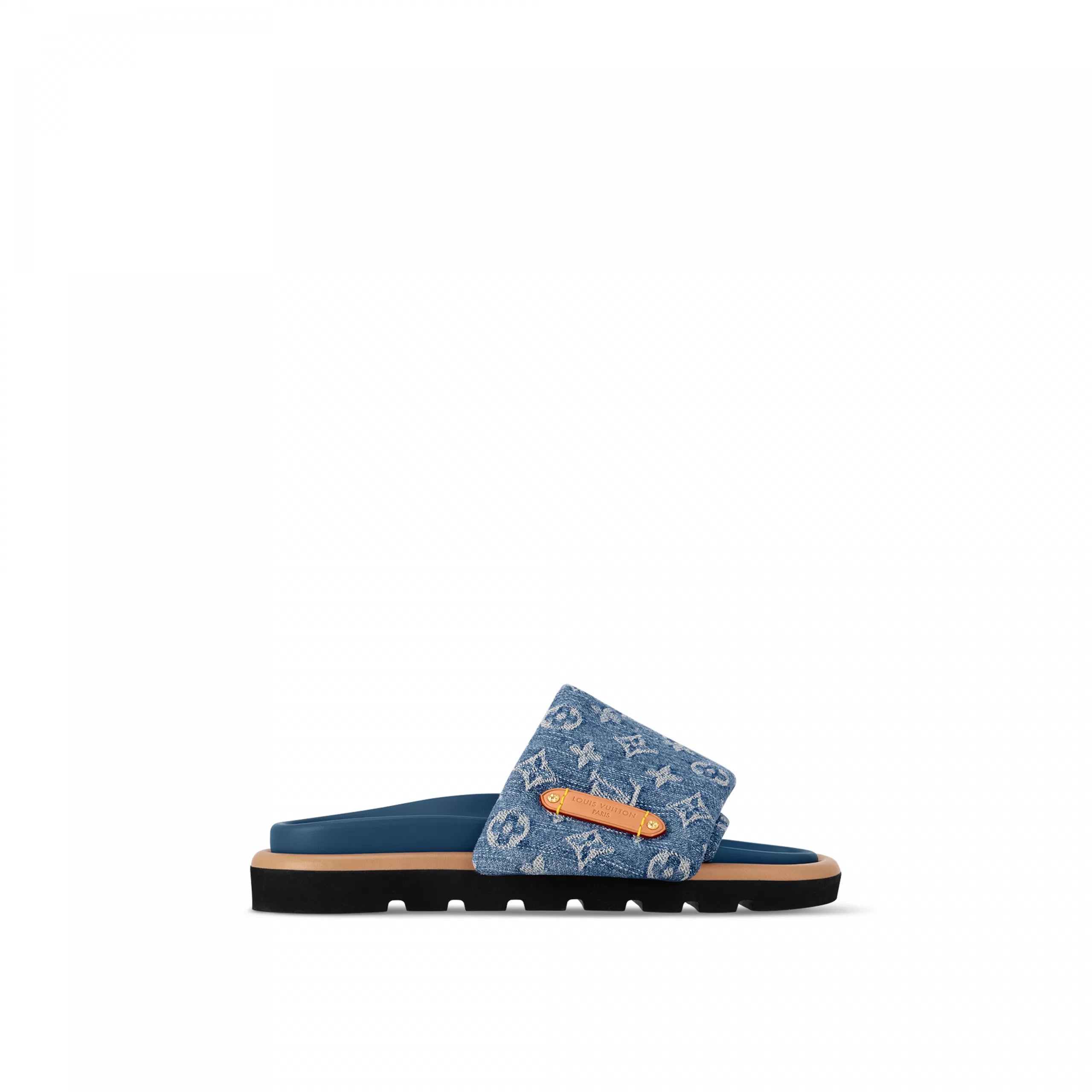 Louis Vuitton 1ACJVH Pool Pillow Flat Comfort Mule enim Blue
