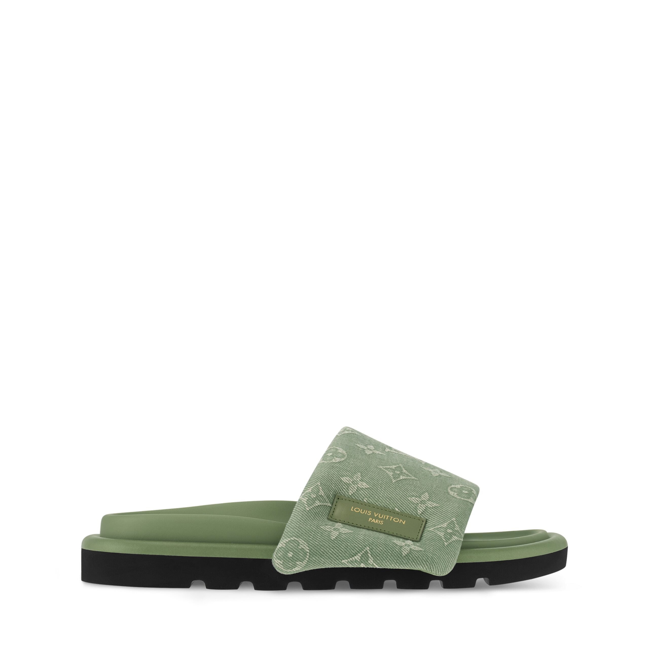 Louis Vuitton 1ACJ0A Pool Pillow Flat Comfort Mule Khaki Green
