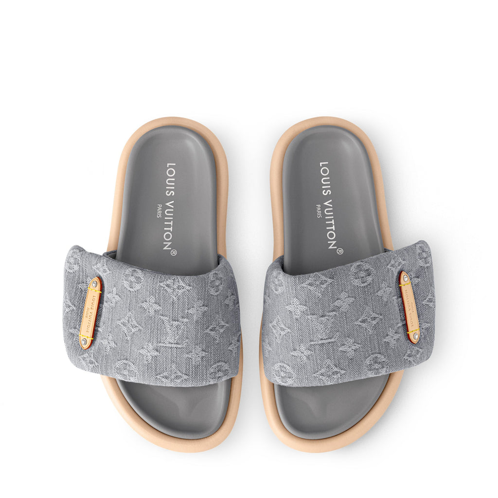 Louis Vuitton 1AGUZX Pool Pillow Flat Comfort Mule Gray