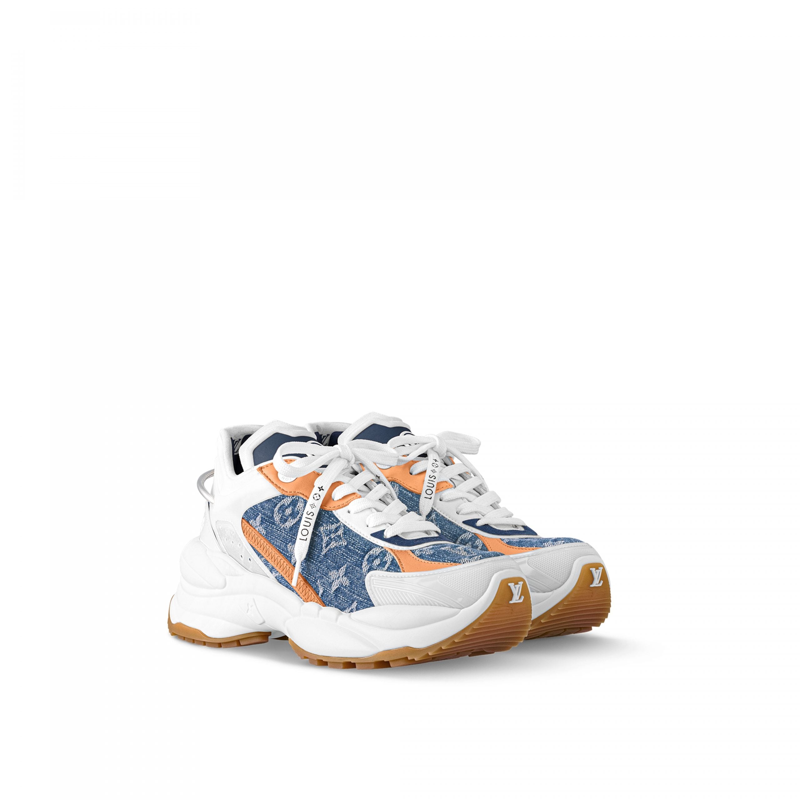 Louis Vuitton LV Run 55 Sneaker Monogram Denim Blue 1ACHTV